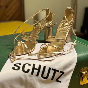 Gold metallic SCHUTZ heels